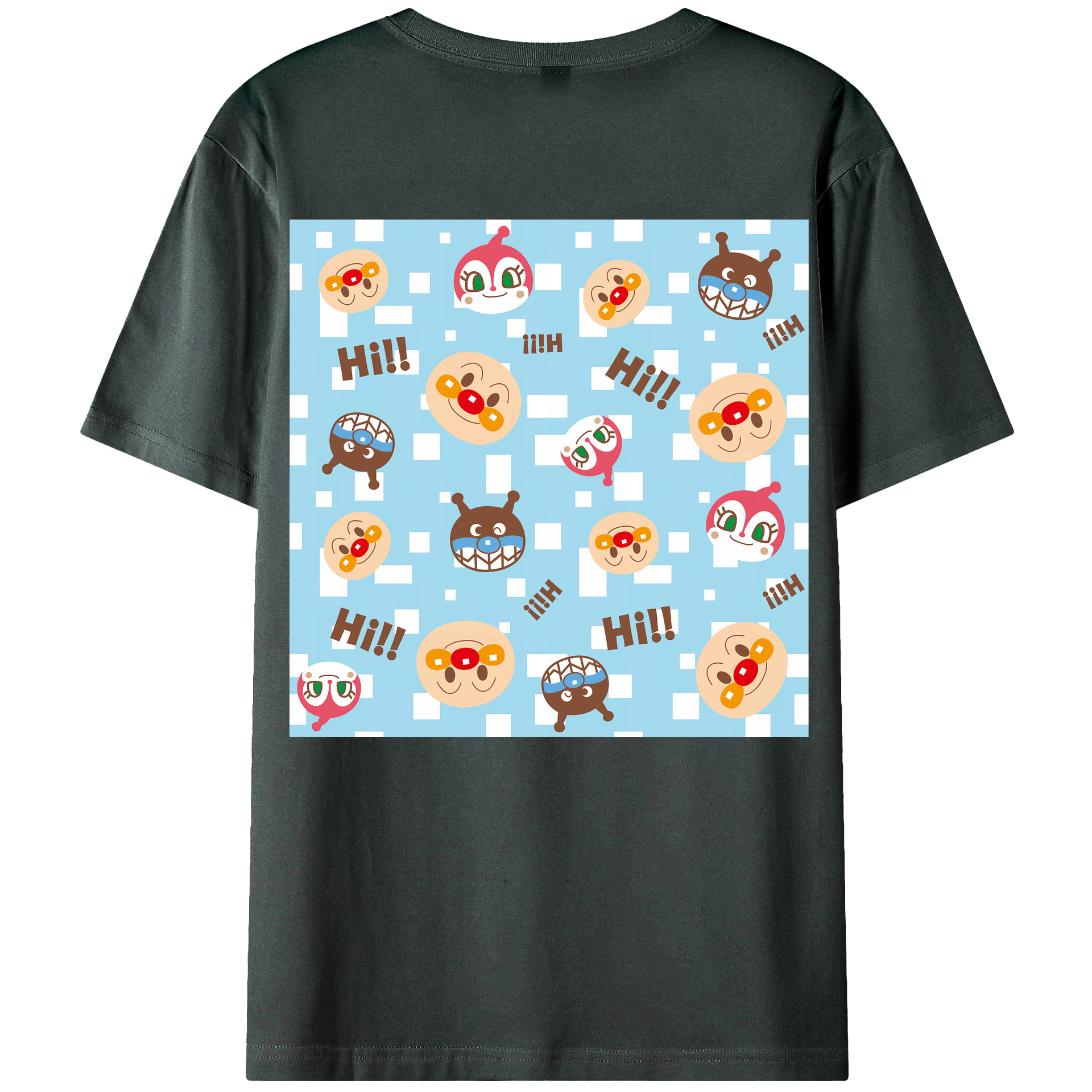 （画像用） アンパンマン Anpanman 綿100％ メンズ半袖Tシャツ（バックプリント） 通気性